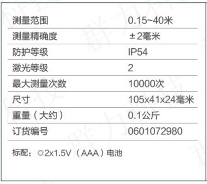 博世激光測距儀GLM 40 Professional技術參數.jpg